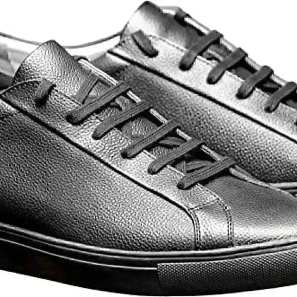 TCG Kennedy Mens Black Leather Low Top Lace Up Lifestyle Sneakers Shoes SAVE $51 - Picture 3 of 7
